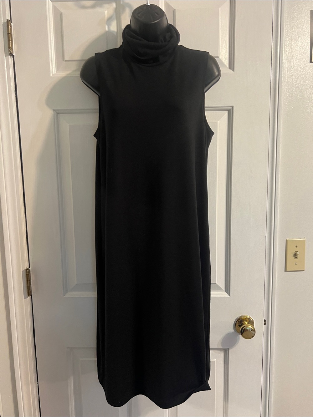 Old Navy Black Sleeveless Turtleneck Midi Dress
